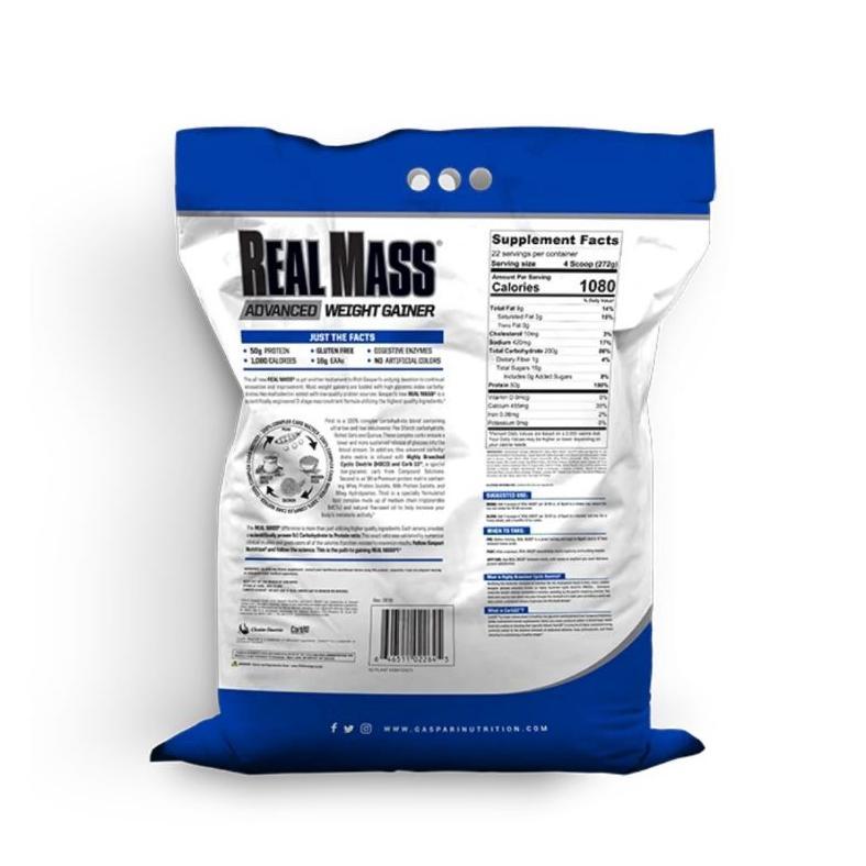 Gaspari Nutrition Real Mass Weight Gainer 12 Lbs Import Usa Original