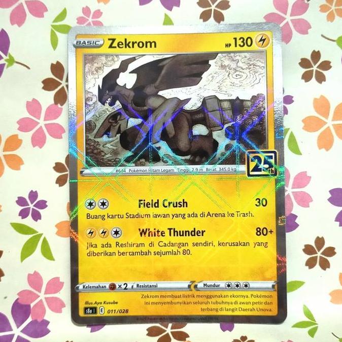 zekrom reverse holo s8a | 011/028 25th pokemon tcg indonesia set 11 TERBAIK