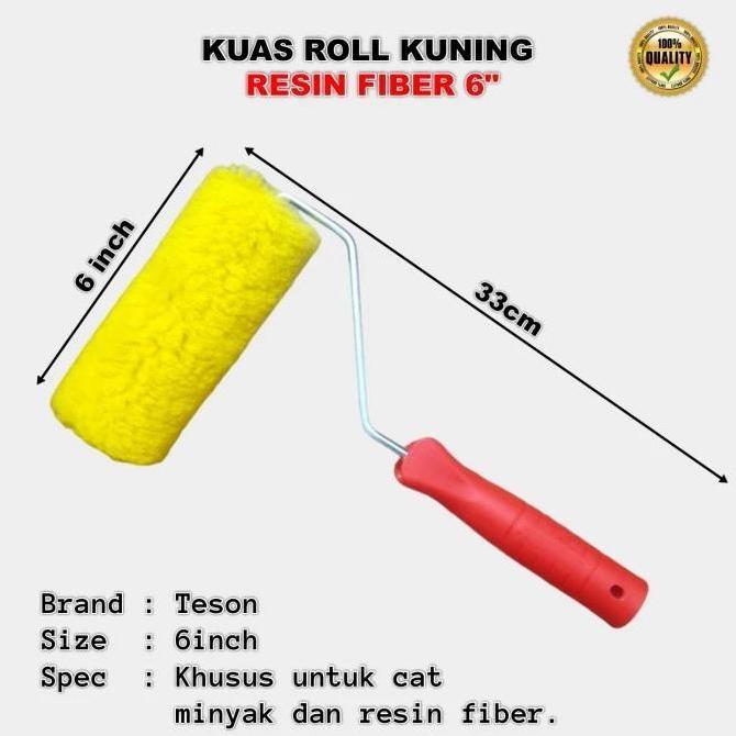 Kuas Roll Cat Tembok 6 Inch Resin Fiber Teson Roller Cat Dinding Halus Kuat Awet Tahan lama