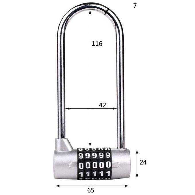 Gembok Kode Gembok Leher Panjang Gembok Pagar Gembok Anti Maling Gembok Rantai Gembok Lemari [terbai
