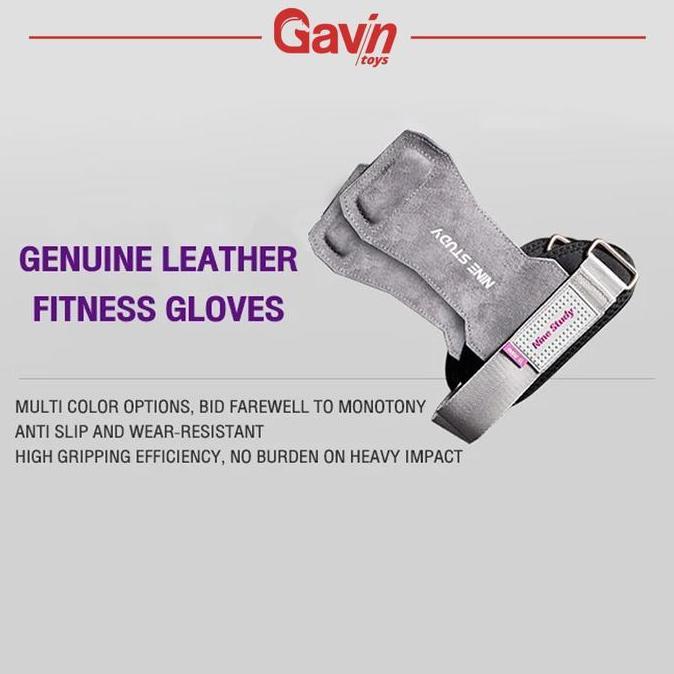 Gym Strap Kulit - Gym Leather Hand Strap Anti Slip - Hand Protector Fitness - Nine Study
