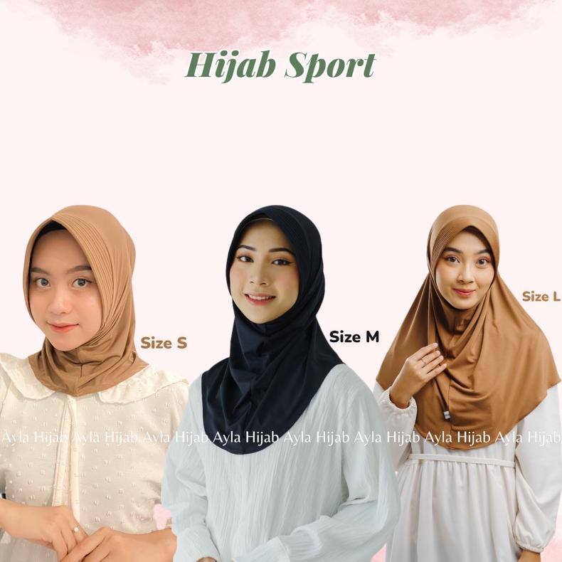 Kerudung Sporty Jilbab Sport Jilbab Instan Ukuran S M L Sporty Adiba Hamidah Bahan Jersey Menutup Da