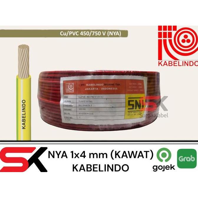 Promo KABELINDO NYA 1x4mm | NYA 1 x 4 mm | NYA 4 mm | KABEL LISTRIK TUNGGAL Diskon