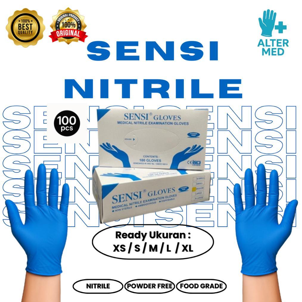 Sarung tangan sensi Nitrile/ handscoon nitrile biru