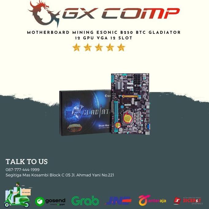 Murah Motherboard Mining Esonic B250 Btc Gladiator 12 Gpu Vga 12 Slot