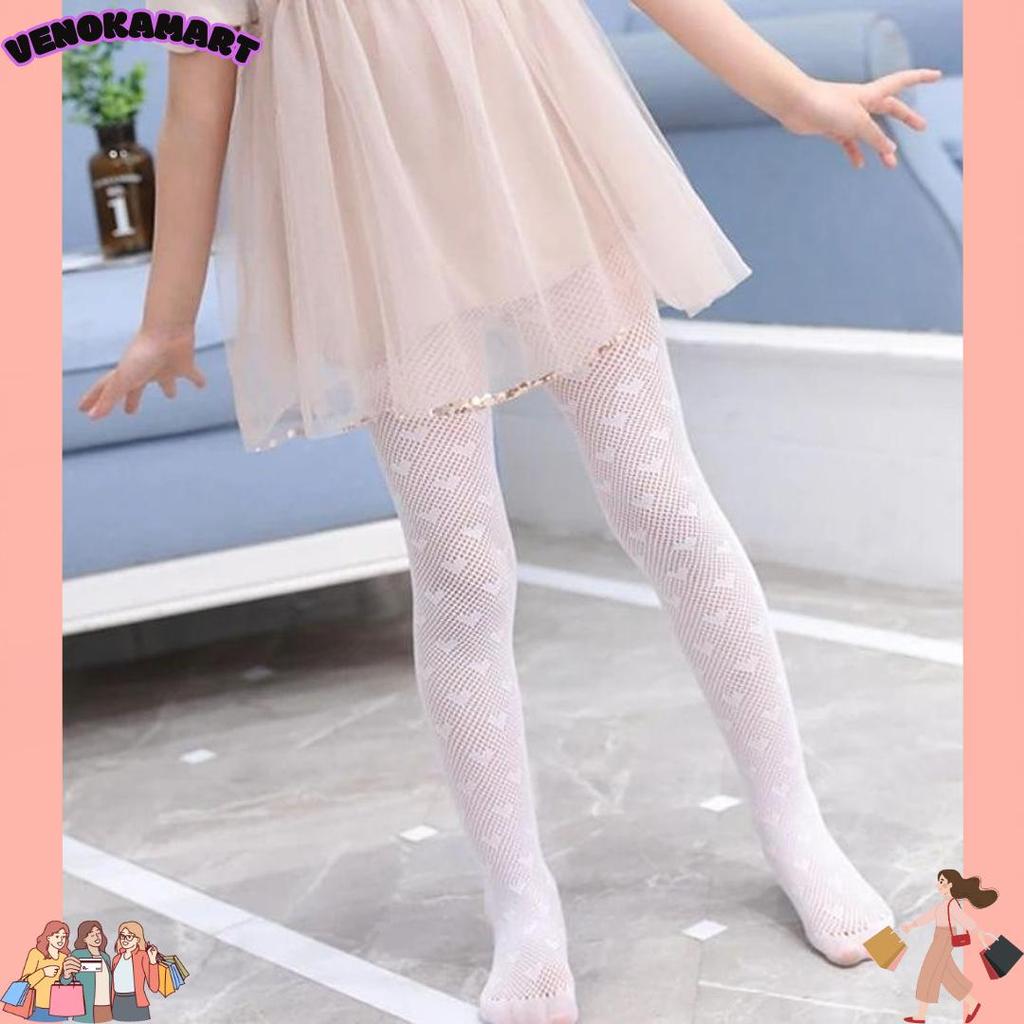 New Produk Stocking Jaring Motif Anak Stoking Anak Jala Bolong Hitam Putih