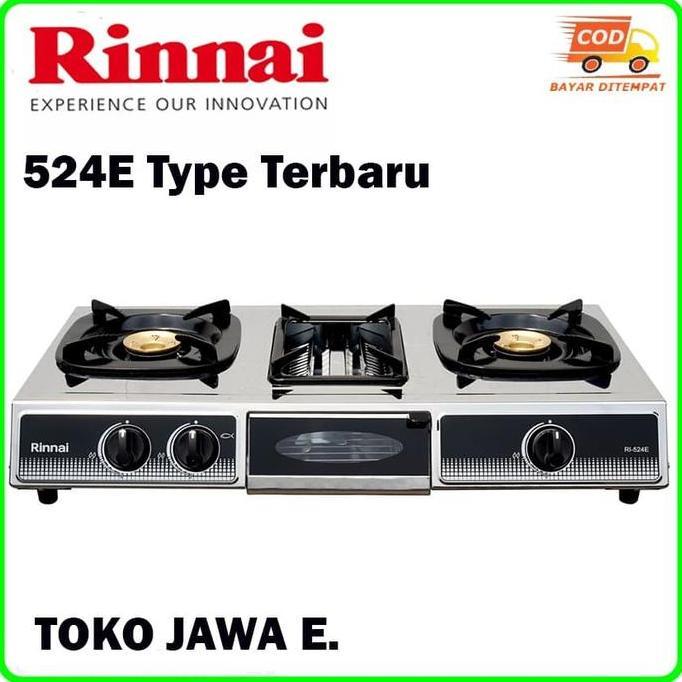 KOMPOR GAS 3 TUNGKU RINNAI RI-524E Kompor Gas 3 Tungku + Kompor Kecil Ditengah