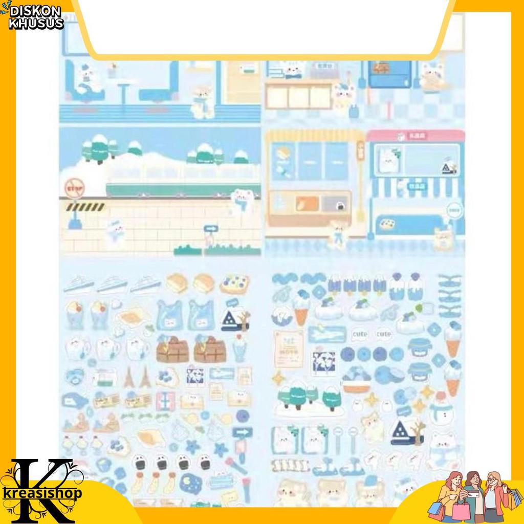 Promo Buku Stiker Diy Bear Quite Book Beruang Landscape Sticker Ruangan