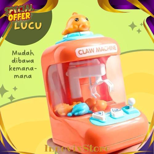 Diskon Mainan Game Capit Claw Machine Mini/Mainan Edukasi Anak Mesin Capit Mini Pakai Batrei Ada Lam