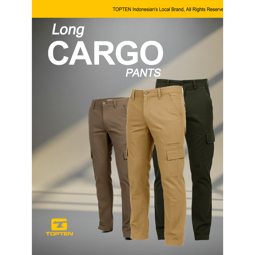 TOPTEN  Celana Cargo Long  Pants Slimt