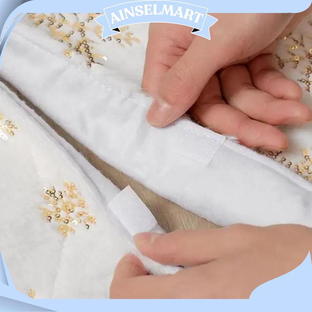 Alas Pohon Natal Motif Salju Tatakan Pohon Natal 90Cm/120Cm Da Promo