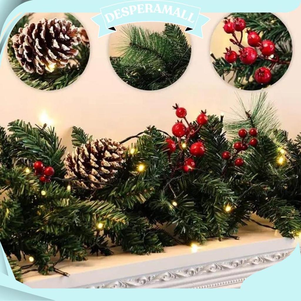 Aksesoris Natal Garland Dengan Dekorasi / Garland Hias Ornamen Natal 1,8M Da Ori