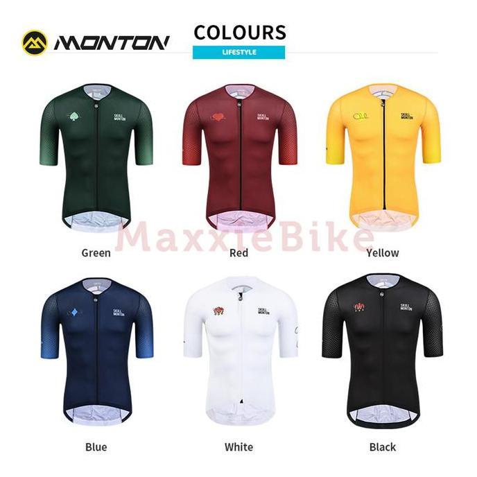Monton Baju Jersey Sepeda Pria Lengan Pendek Lifestyle Club Men Short Sleeve Cycling Jersey Skull Mo