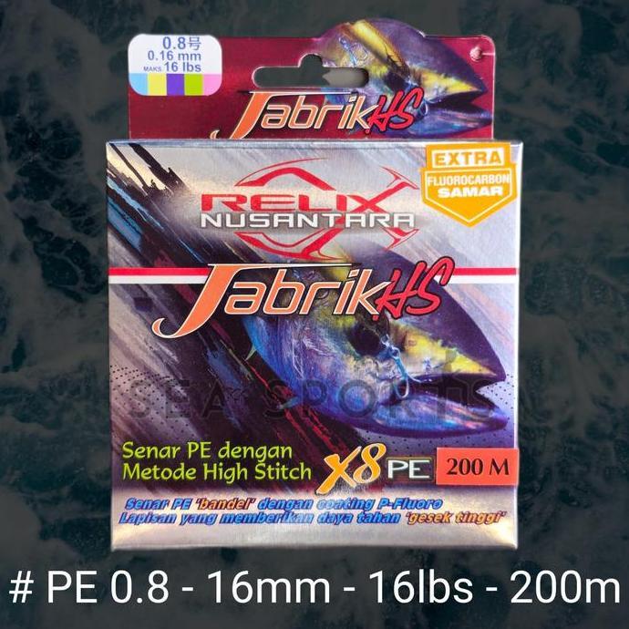 Senar PE Jabrik HS X8 Jabrik 200 Meter Jabrik 300 Meter PE Relix Nusantara Multicolor Senar Pancing