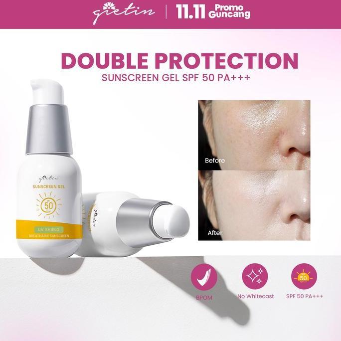 NEW BUY 1 GET 1GIETIN SUNSCREEN GEL SPF 50PA+++ SUNSCREEN WAJAH BPOM ORI