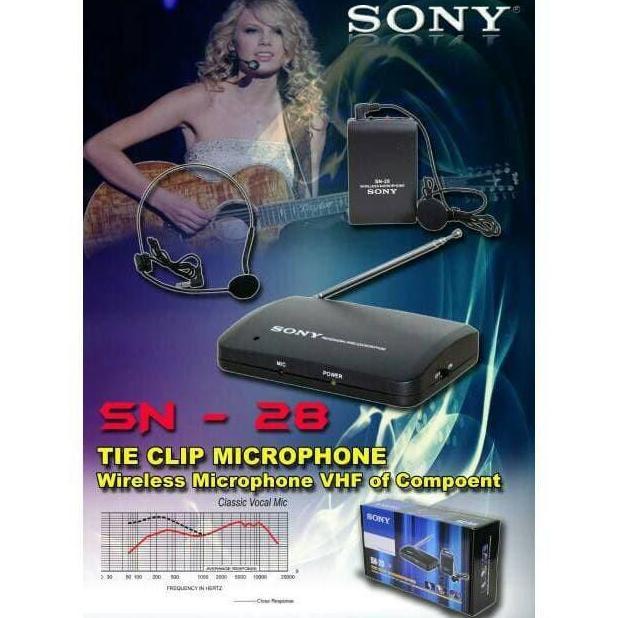 New- Mic bando + mic jepit CLIP ON wireless Sony SN-28