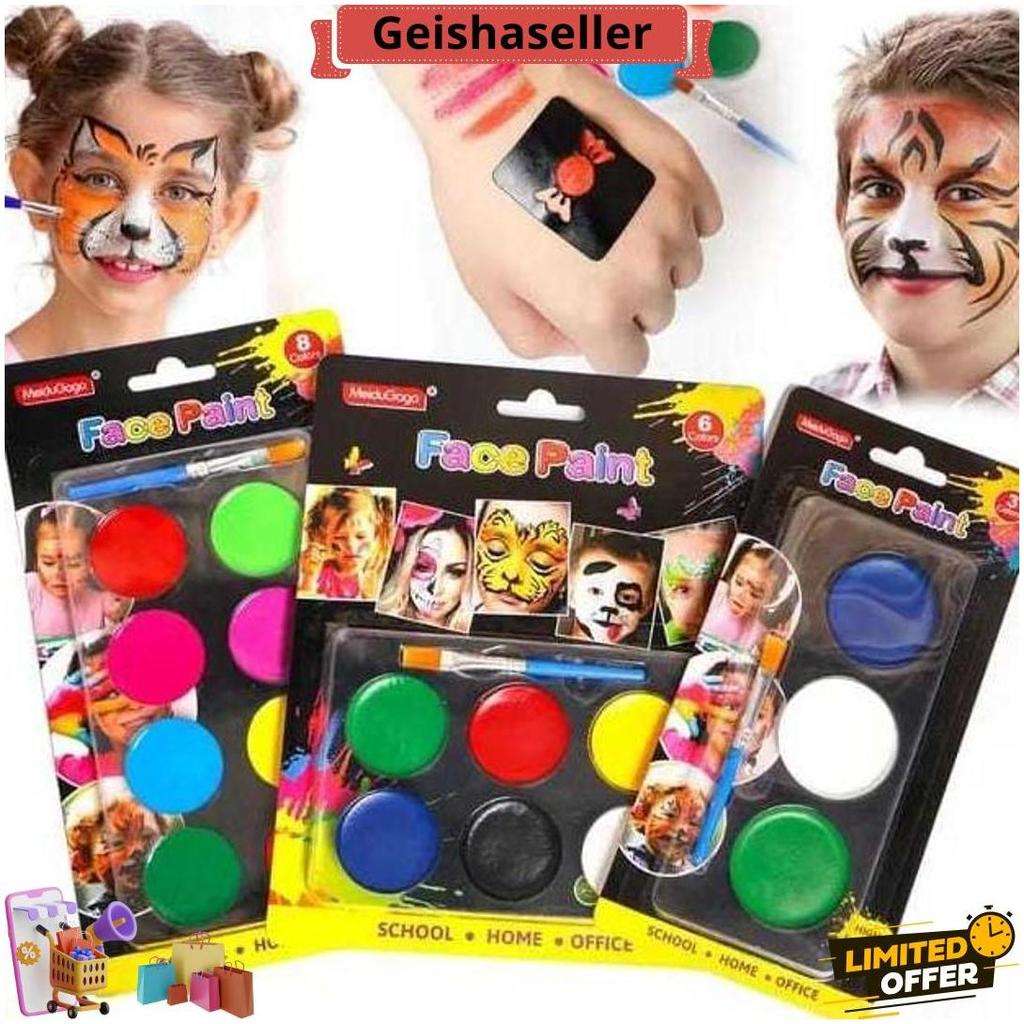 Portable Boxed Washable Water Based Body Face Make Up Paint For Kids Body And Face Paint Kit For Kid