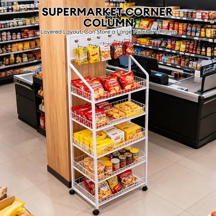 Rak chiki rak sanck warung Rak Besi 4/5/6 Lapis Rak Roda Serbaguna Rak Penyimpanan Dapur Rak Troli R