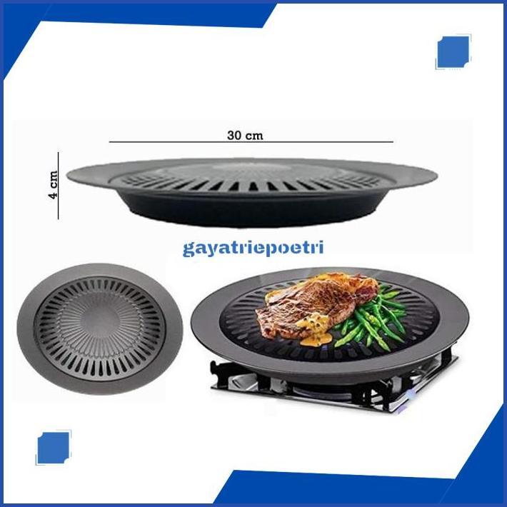 VEX-2126 Grill Pan BBQ Alat Pemanggang Anti Lengket Bulat Wajan Teflon Besi Panggangan BBQ korea all