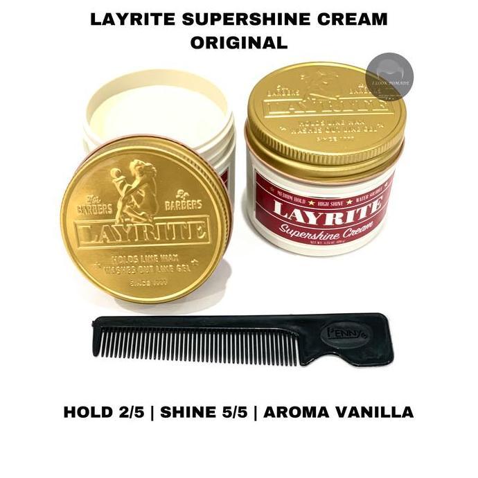 POMADE LAYRITE SUPER SHINE / SUPERSHINE WATERBASED 4oz | FREE SISIR UN