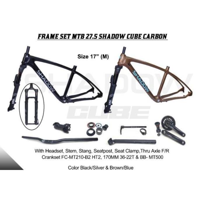 Frame Mtb Shadow Cube Carbon 27.5 Boost Fork Air Crank Shimano dll