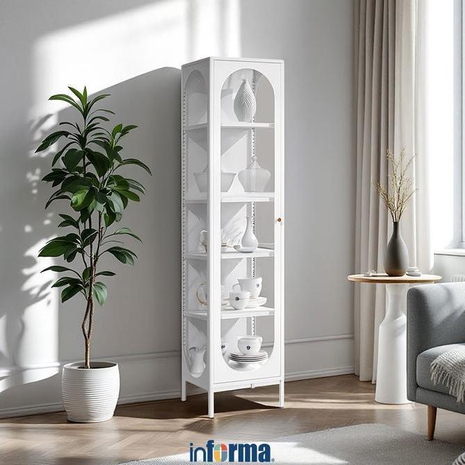 Informa Jeno Lemari Pintu Kaca Lemari Kabinet Serbaguna Cabinet Penyimpanan Indoor Furniture Rumah