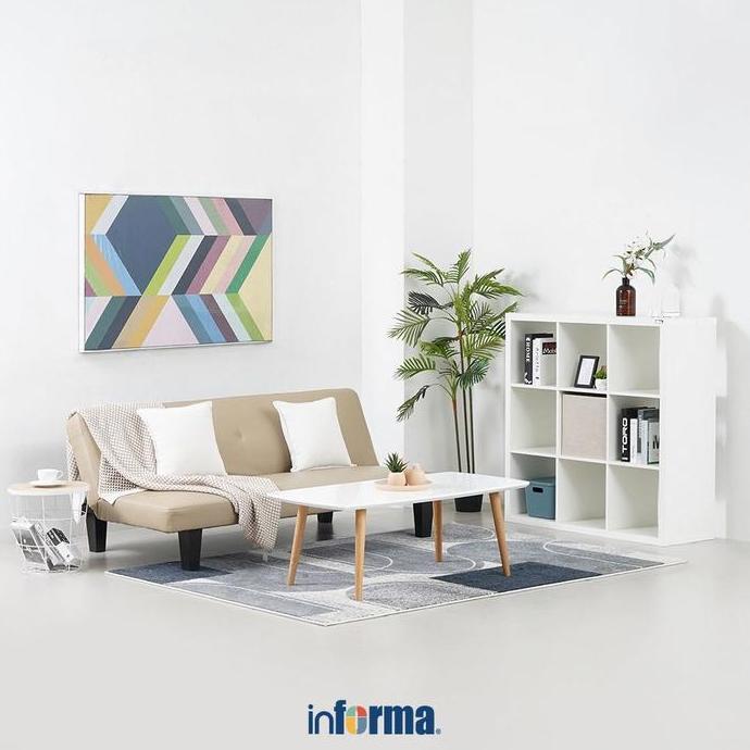 INFORMA OAKLAND SOFA BED KULIT - COKELAT CAPPUCCINO CO