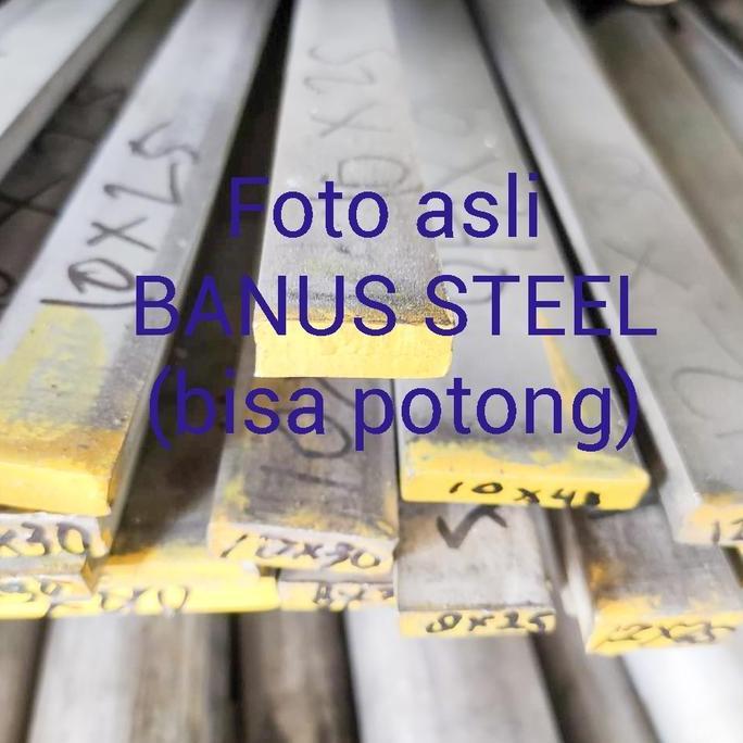 Strip stainless 304 tebal 8 mm x 80 mm x 1 meter plat strip stainless