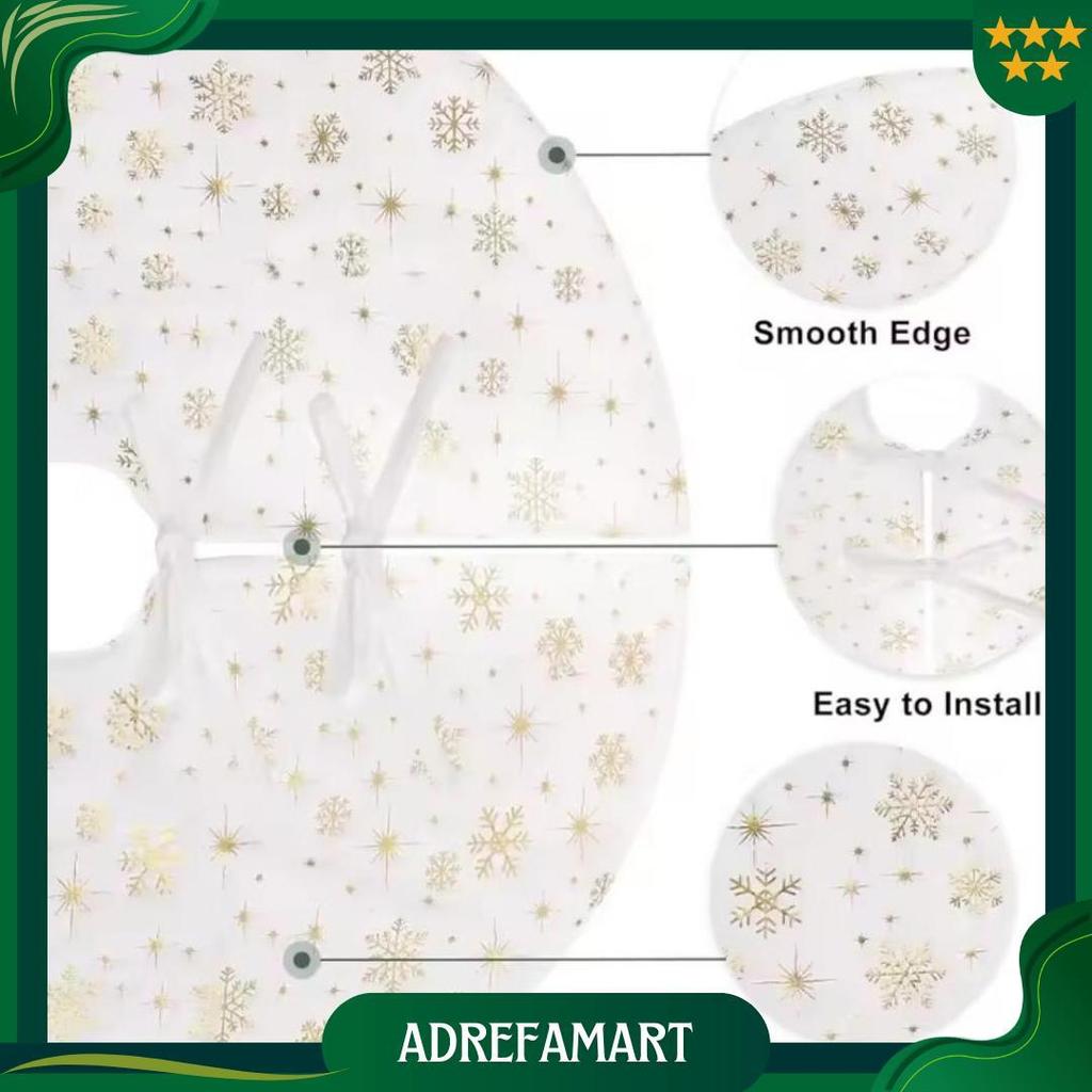 Alas Pohon Natal Motif Salju Tatakan Pohon Natal 90Cm/120Cm Da Ori
