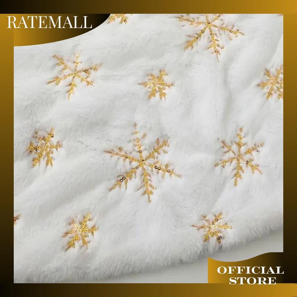 Alas Pohon Natal Motif Salju Tatakan Pohon Natal 90Cm/120Cm Da Ori