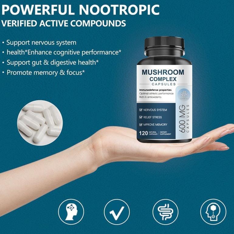 Usa Vitamin Mushroom Complex - 120 Kapsul Lions Mane Cordyceps Mushrooms Original