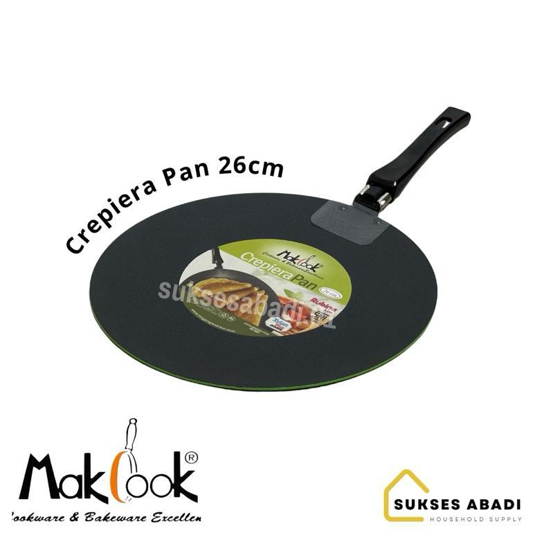 Bisa Cod Crepes Pan 16 18 20 22 25 26 28Cm Makcook Anti Lengket / Wajan Teflon Lumpia Rison Datar / 