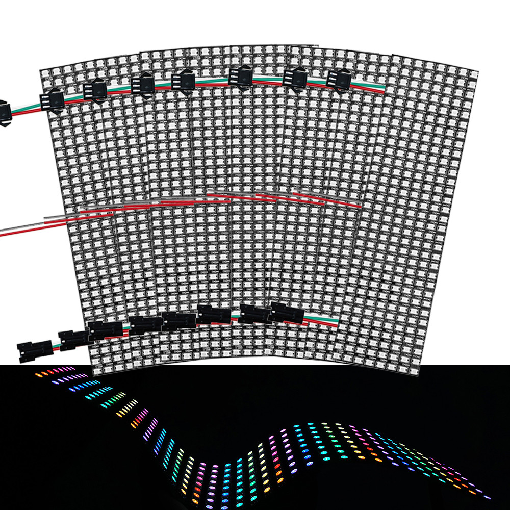 DC5V WS2812B Panel LED yang Dapat Dialamatkan Secara Individual WS2812 Lampu Modul Layar Matriks RGB