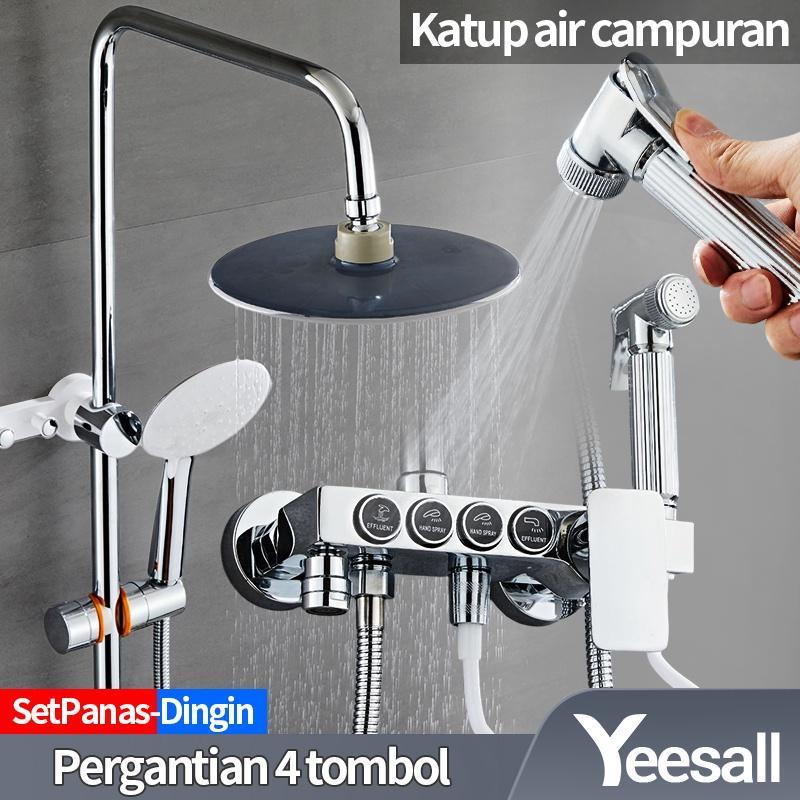 4 Dalam 1 Shower Tiang Set Panas-Dingin / Shower Set / Kepala Pancuran / Keran Mandi Air Panas Dingi