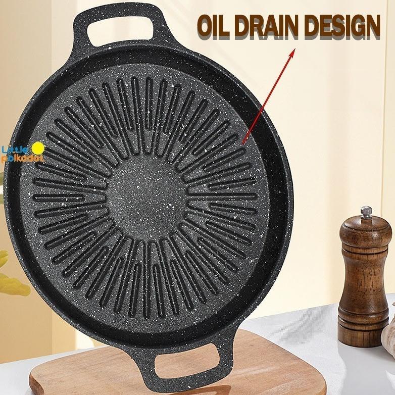 Bisa Cod LittlepolkadotAlat Panggangan Bbq Grill Pan Hadiah Gratis Grill Brush Korean Wajan Pemangga