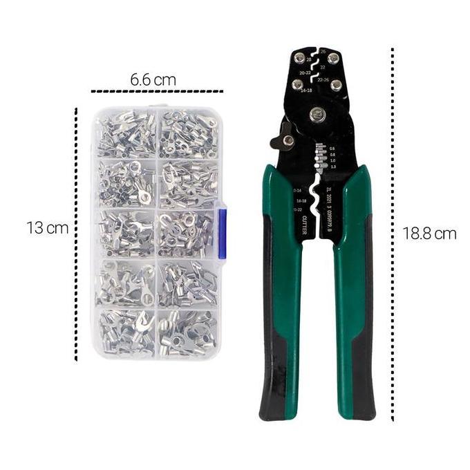 Set Skun Kabel Listrik 320 Pcs Konektor Terminal Wire Crimp Connector Kit dengan Tang Kotak Plastik