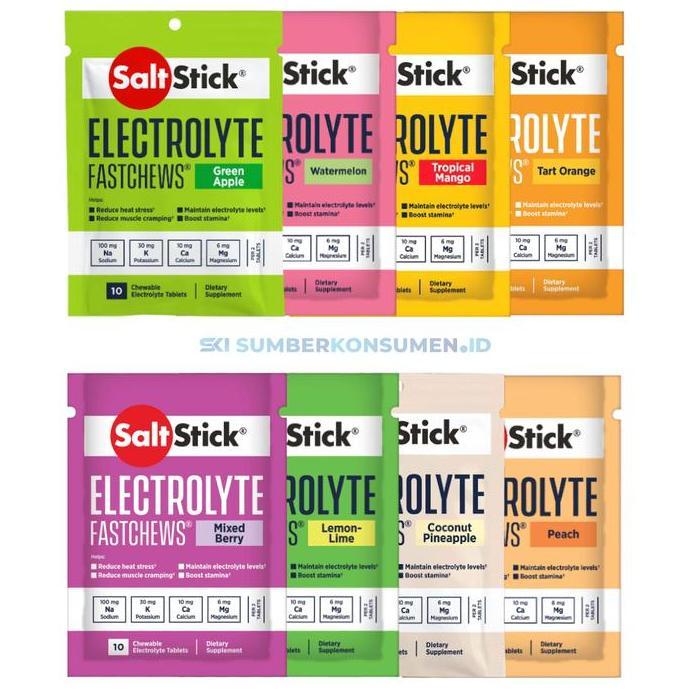 SaltStick FastChew Semua Rasa 10pc Sachet / Salt Stick Electrolyte Fast Chews FastChews TKP