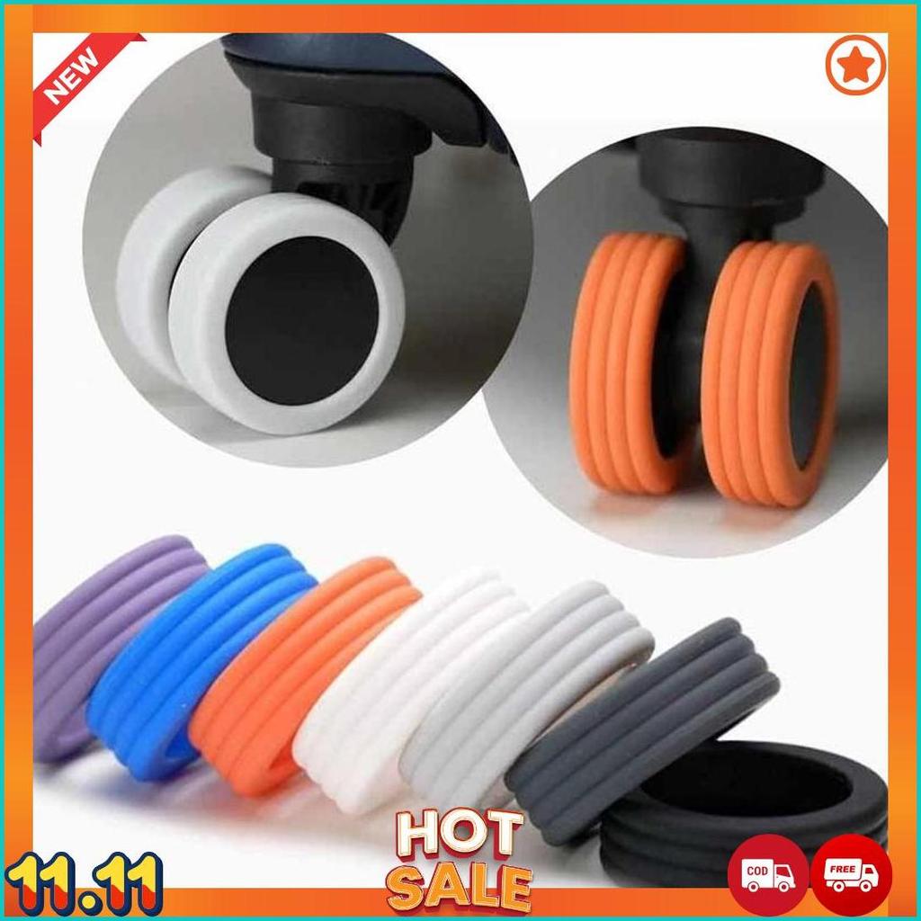 Ikilo Pelindung Roda Koper 360 Luggage Trolley Wheel Cover Koper Bahan Silikon Karet Protector Ring 