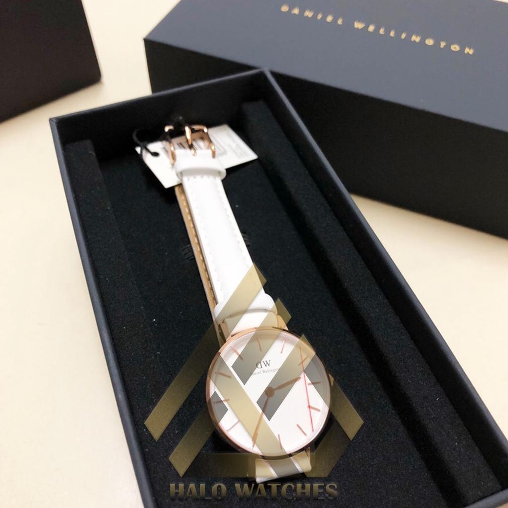 (ORIGINAL 100%) Jam Tangan Wanita Daniel Wellington Original Petite Kulit White Analog Jam Tangan Ke