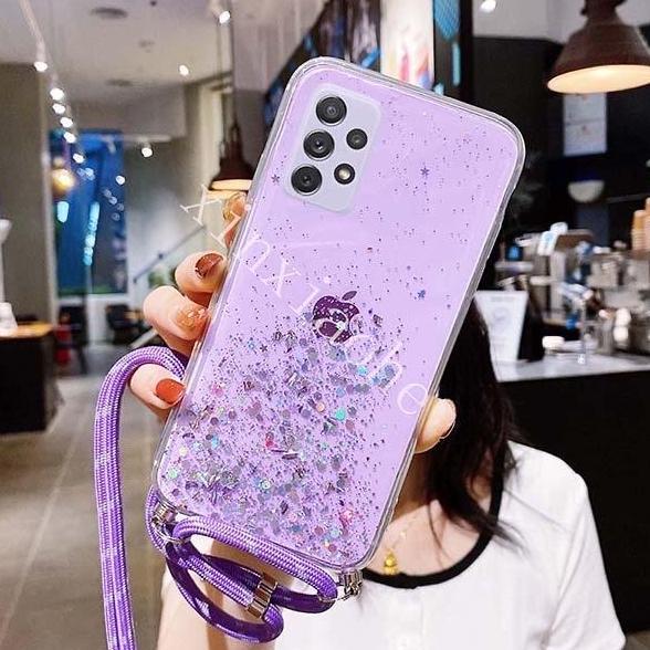 Case Tali Nagita Samsung Galaxy A52 Lanyard Glitter Gantungan