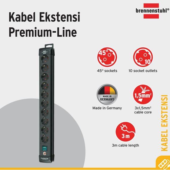 Promo Stop Kontak Kabel Extension Terminal Listrik 10 Lubang Brennenstuhl Premium Line 10 Socket 3m 