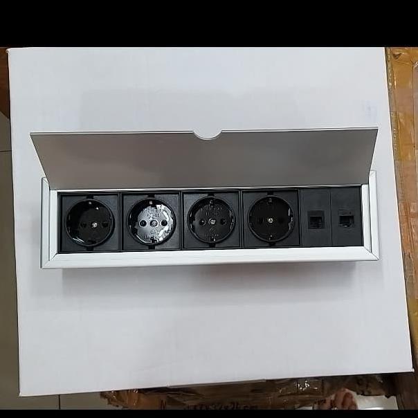 Promo stop kontak meja 4 power 2 LAN cat6 Diskon