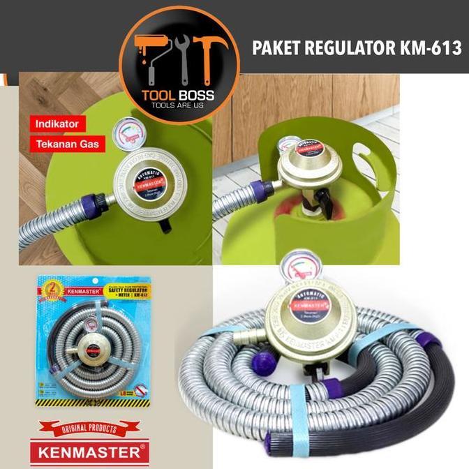 KENMASTER PAKET REGULATOR KM -613 +SELANG GAS PROTEC 034 ORIGINAL DAN TERPERCAYA