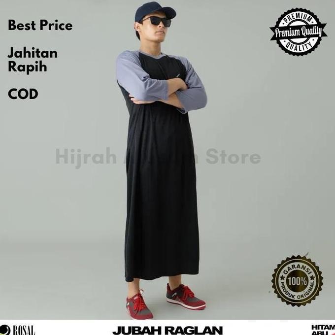 Jubah Gamis Pria Kaos Raglan ROSAL - Jubah Sporty Pria Terlaris