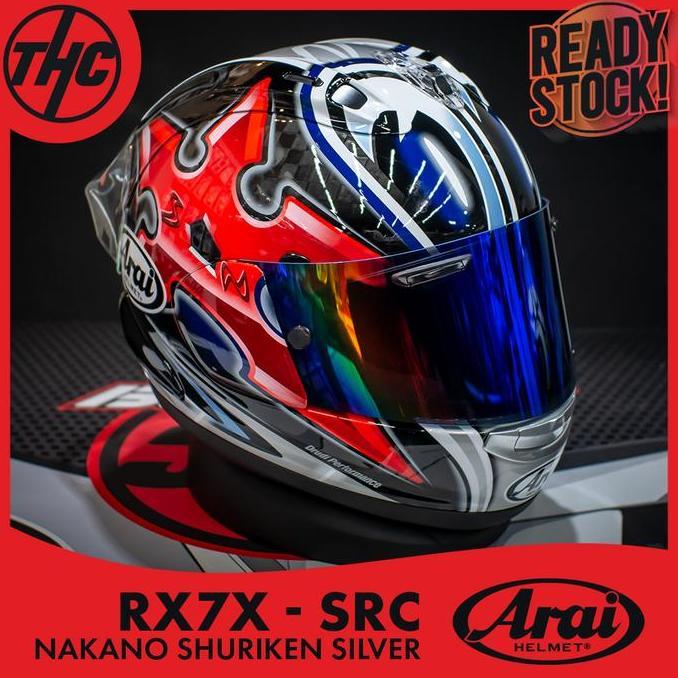 Terlaris Arai Rx7X Src Nakano Shuriken Silver Carbon Fiber Helm