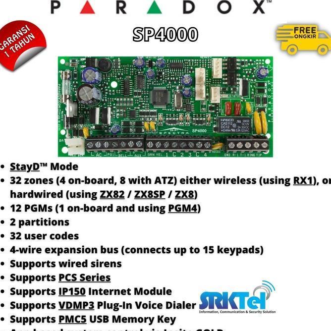 Paradox Sp4000 Panel Alarm 4 Zona Control Panel