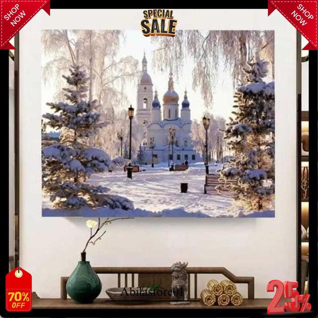 Cross Stitch Pattern Kristik Modern Paket Kristik Orchid Cross Stitch Custom Ukuran Besar 40X50Cm Te