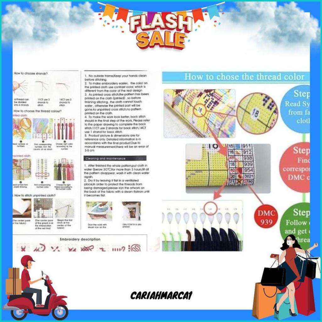 Cross Stitch Bunga Pola Kain Kristik Bunga Set, Kristik Modern Paket, Kristik Orchid Paket, Cross St