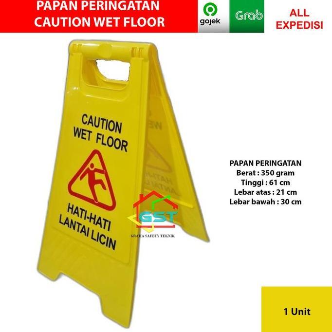 papan peringatan lantai licin/caution wet floor