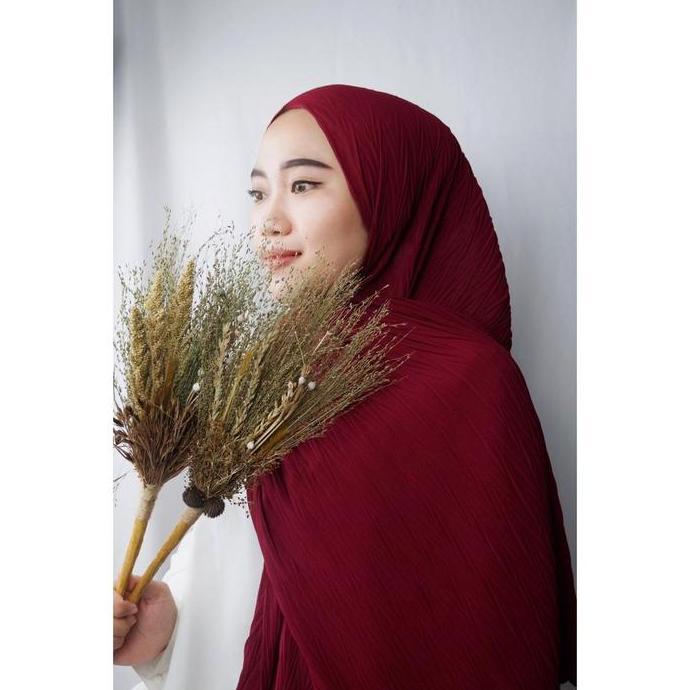 Krudung Full padi PASHMINA PLISKET PADI V / ZIGZAG /AKAR BAMBU / FULL CERUTY BABY Tanpa garis Kerudu